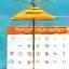 Calendar with beach icon